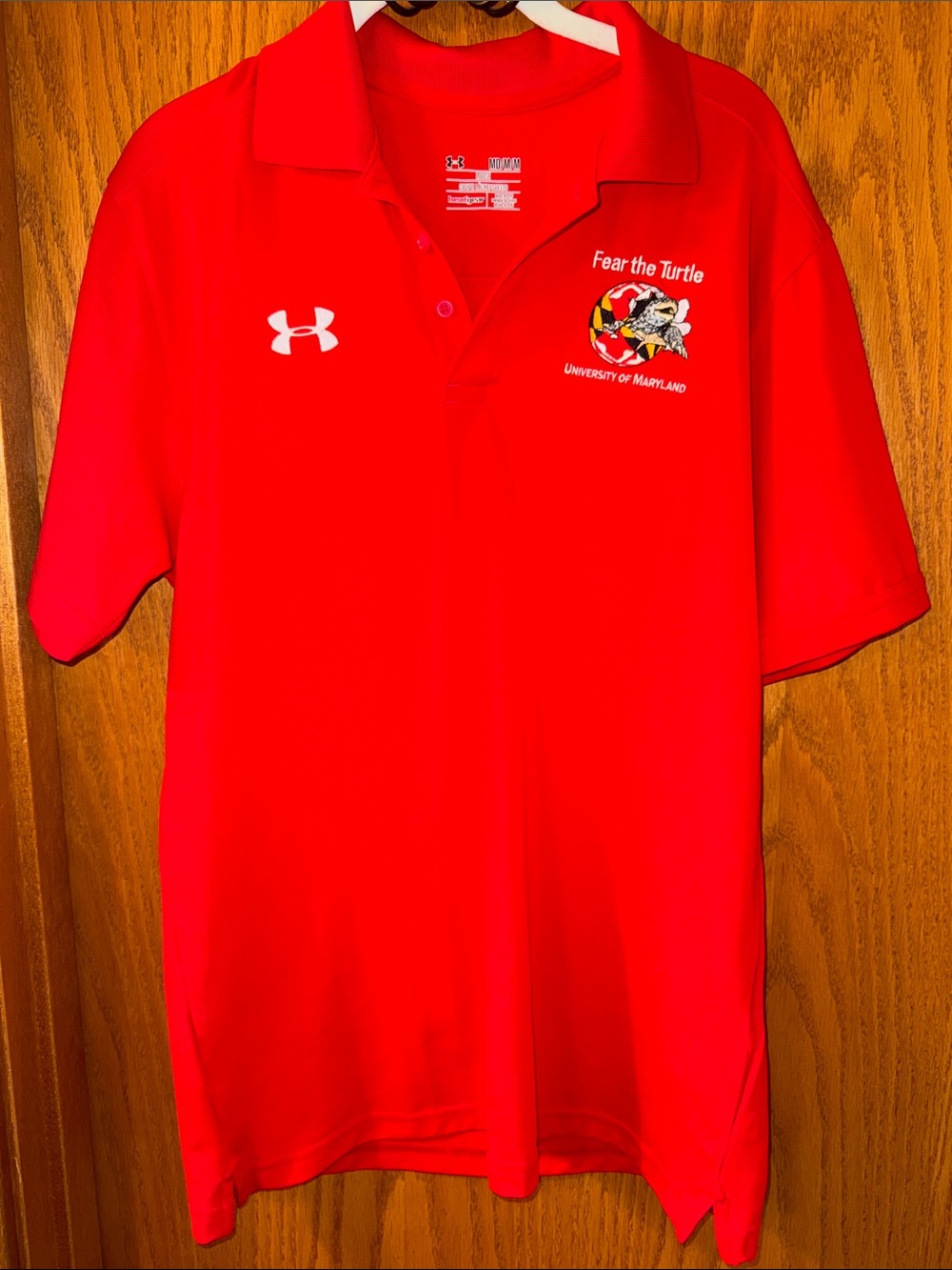 Under Armour Vibrant Red University of Maryland 'Fear the Turtle' Polo